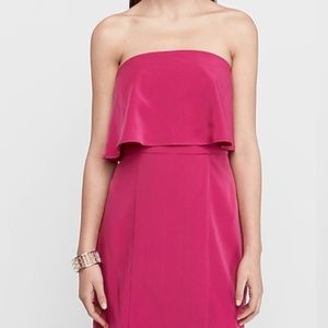 Express Fuchsia Strapless Mini Dress